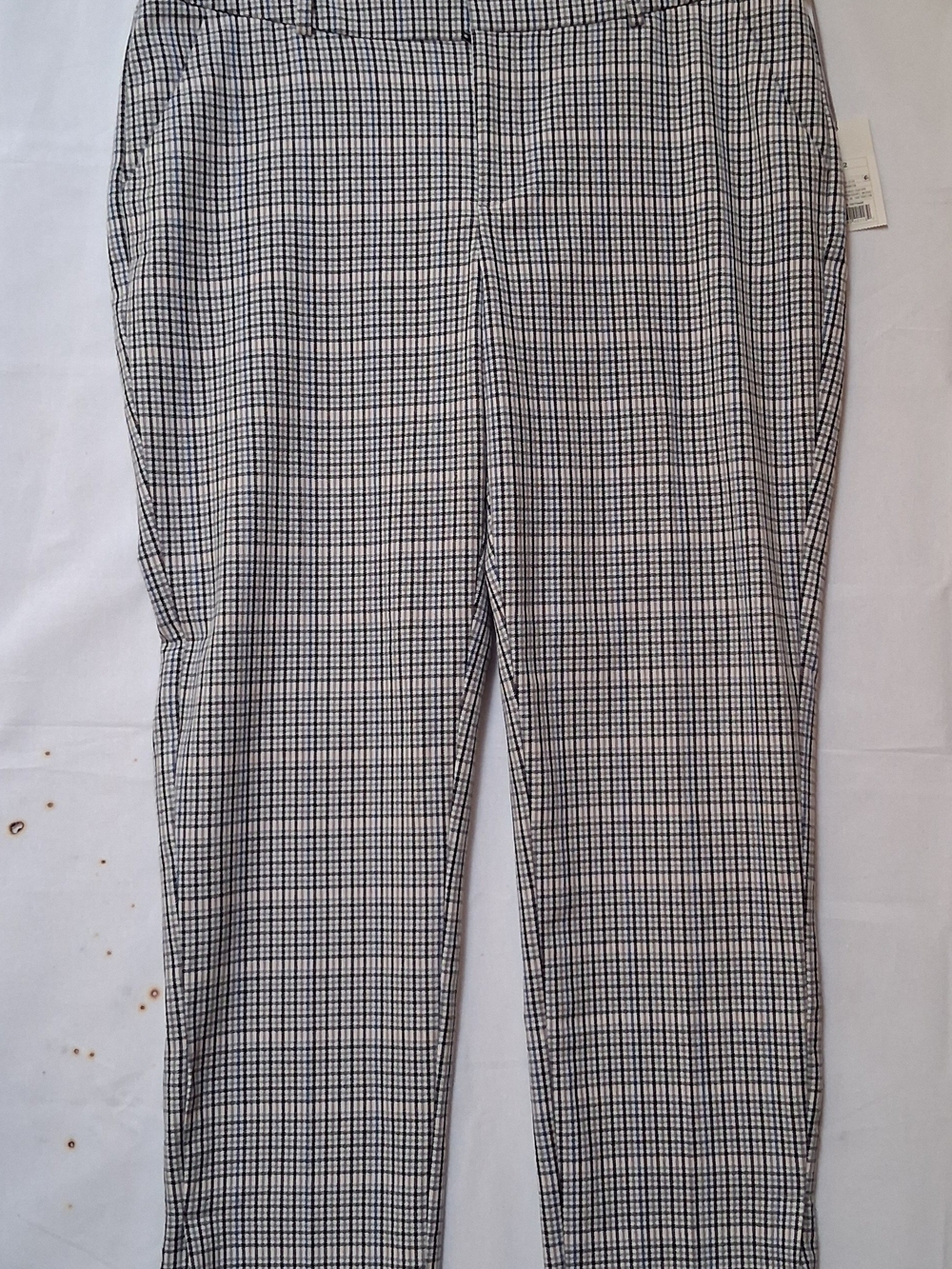 A New Day Black and White Plaid Cropped Slim Ankle Pants 12R